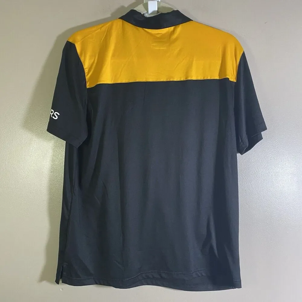 Men’s Pittsburgh Steelers Black Yellow Polo Shirt Mens 2XL Fanatics